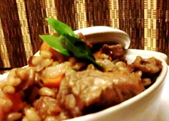 Risotto de dinde au vin rouge