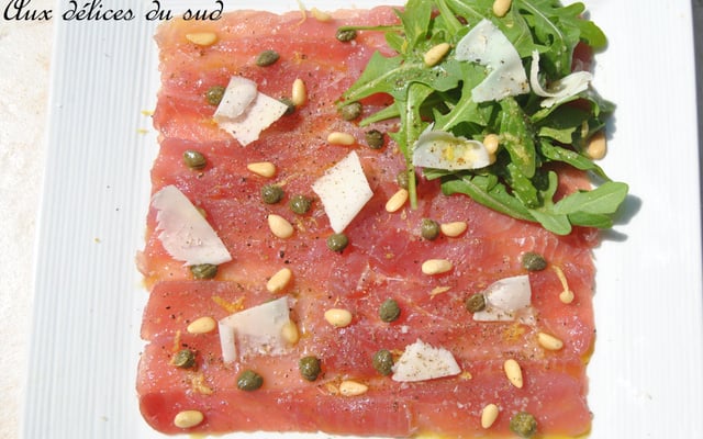 Carpaccio de thon frais