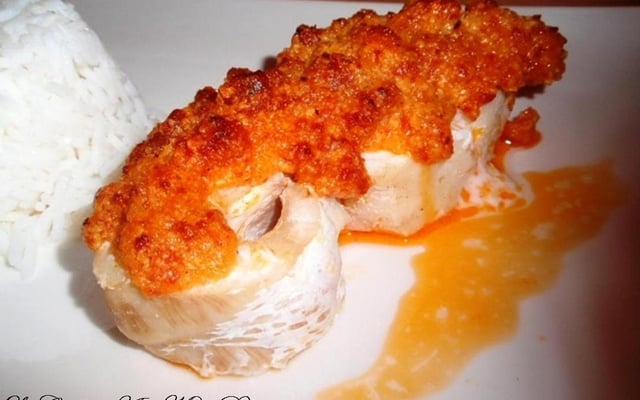 Filet de poisson en crumble de chorizo
