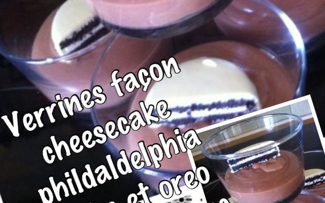 Verrines façon cheesecake philadelphia milka et oreo chocolat blanc
