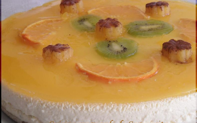 Bavarois aux kiwis et son miroir d'oranges