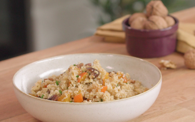 Salade de boulgour au potimarron rôti et Noix de Grenoble AOP