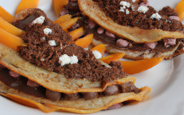 Chaussons de crêpes aux pêches et au chocolat
