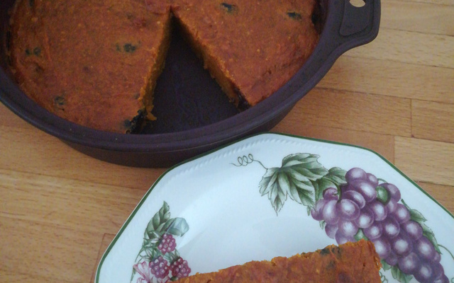Gâteau de potiron et pruneaux
