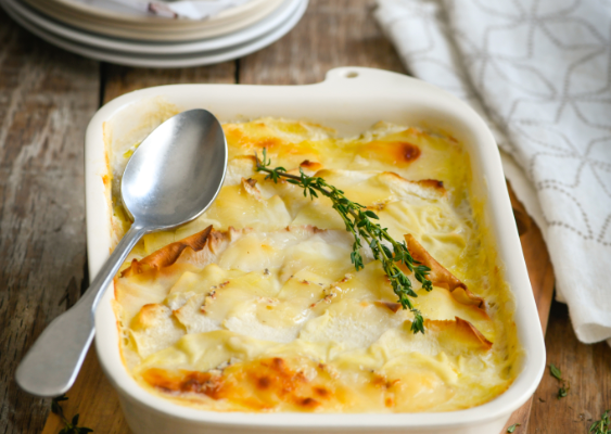 Gratin dauphinois de légumes oubliés au Chavignol AOP