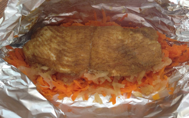 Papillotes de fletan au curry