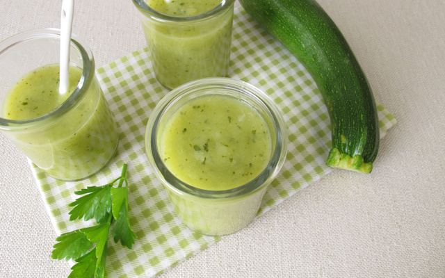 Velouté de courgettes au basilic maison