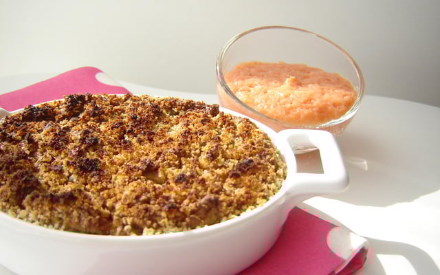 Galette de kasha aux tomates séchées et ses tomates emulsionnée