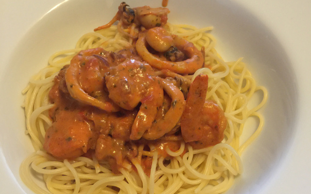 Spaghettis aux gambas