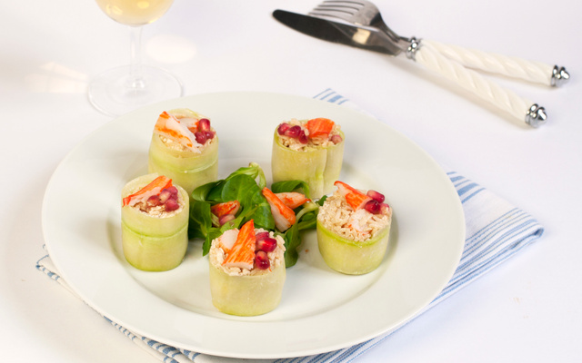 Faux Sushis de concombre à la grenade et bâtonnets Coraya Suprêmes