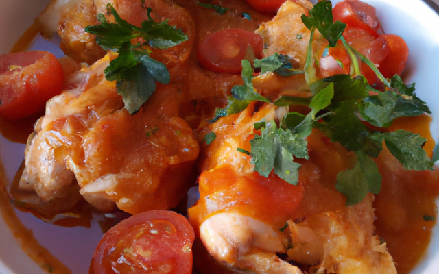 Poulet aux tomates confites
