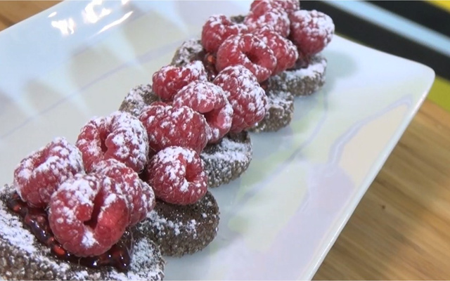 Sablés diamants au chocolat et aux framboises