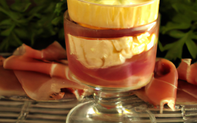 Verrine de jambon et de camembert