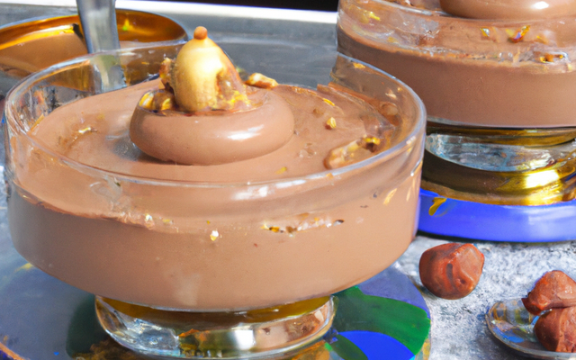 Mousse au chocolat aux éclats de noisettes