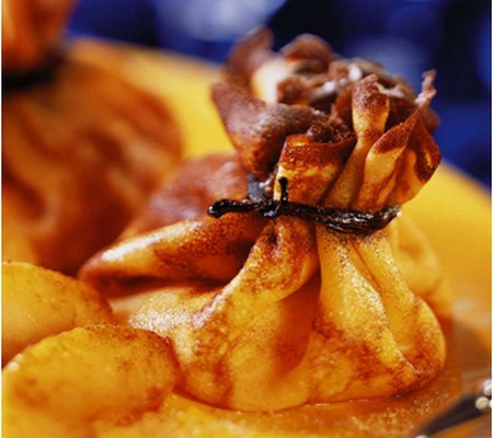 Aumônière de pomme flambée au rhum Negrita