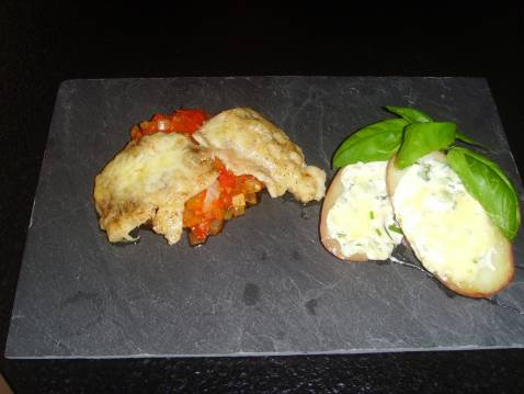Filet de truite franc comtoise gratinée à la fondue de tomates
