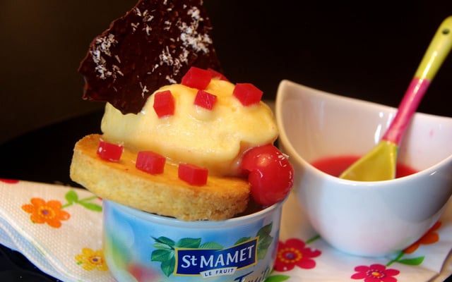 Salade de fruits, plusieurs textures