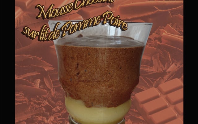 Mousse au chocolat sur lit de pomme poire