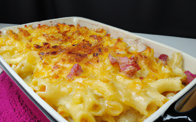 Gratin de macaronis au jambon cuit et reblochon