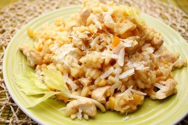 Risotto au poulet rapide
