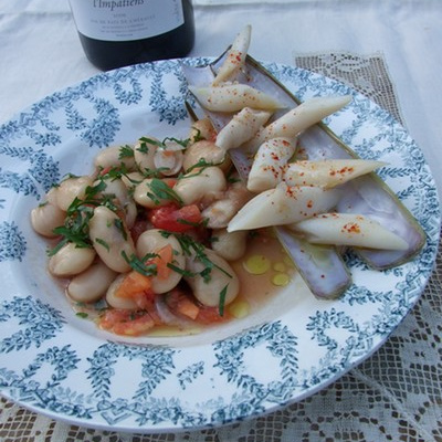 Salade de haricot de Soissons et couteaux