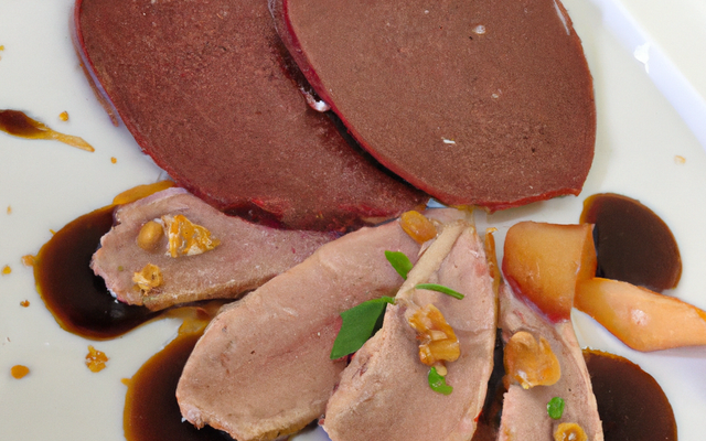 Carpaccio de magret de canard et son foie gras