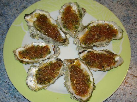 Huitres gratinées au champagne