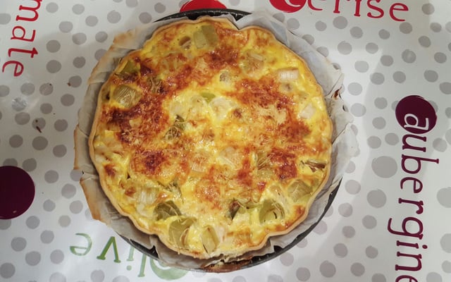 Quiche aux poireaux et au boursin