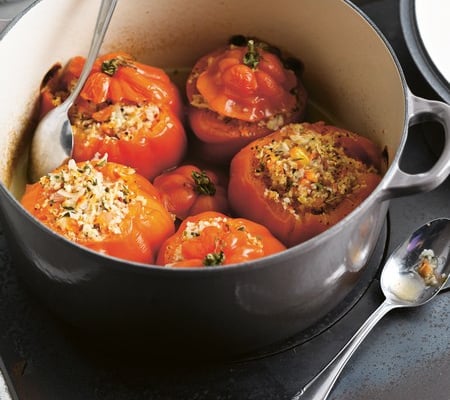 Tomates cœur de bœuf farcies au crabe