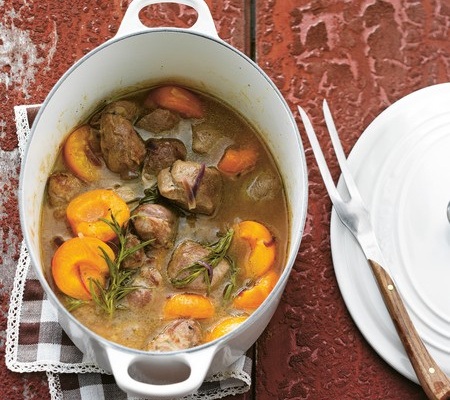 Médaillons de dinde à la gueuze et aux abricots