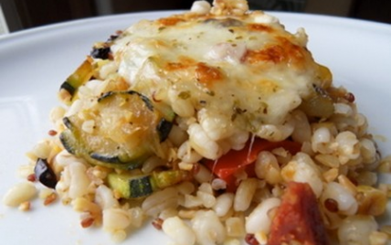 Gratin de céréales aux lègumes