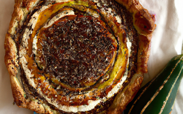 Quiche cougette au miel et pain d'épice au sesame