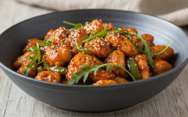 Wok de poulet au miel rapide