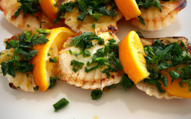 Saint Jacques snackées gremolata d'orange