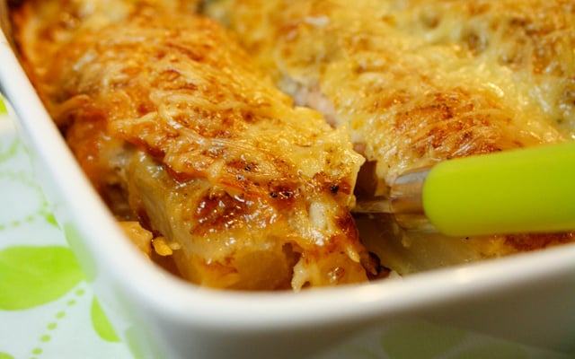Gratin d'endives au saumon