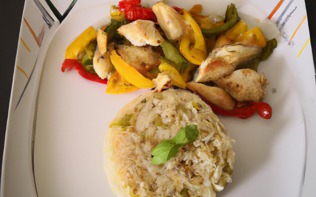 Emincé de poulet au riz et légumes d'été