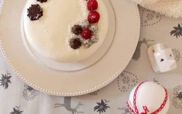 Entremet ou gâteau de fête coco framboise