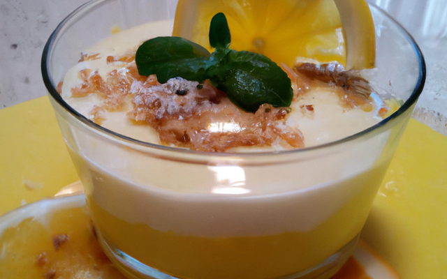 Mousse de miel, agrumes et granité citron