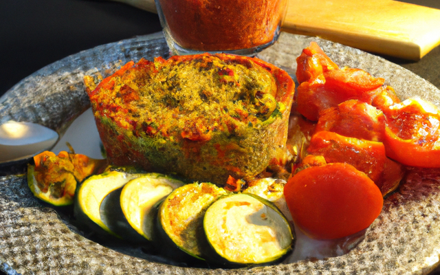Crumble de courgette et tomate