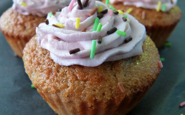 Cupcakes au coulis de myrtille