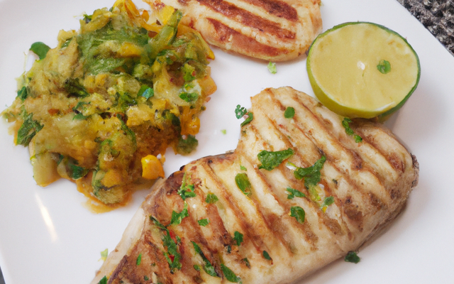 Filet de panga pané et grillé à l'unilatéral à la plancha