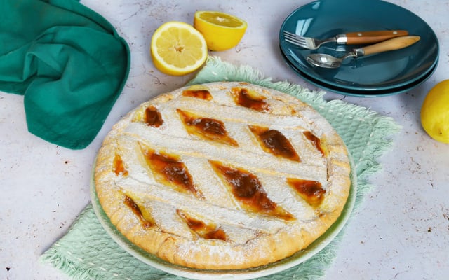 Crostata à la crème pâtissière au citron (tarte italienne)