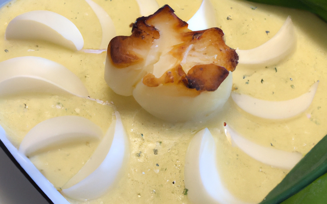 Fondue de poireau aux saint jacques