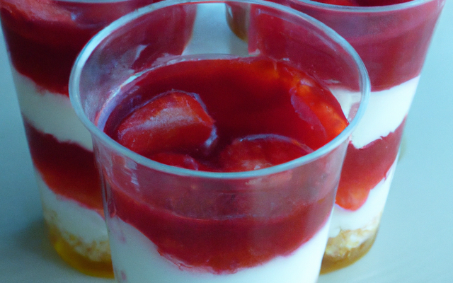 Verrines marbrées aux fraises