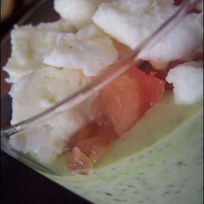 Verrines de courgettes au gorgonzola et mozzarella