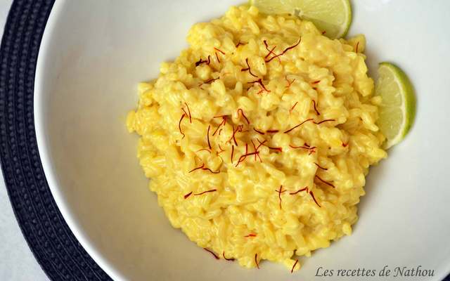 Risotto au mascarpone, citron vert et safran