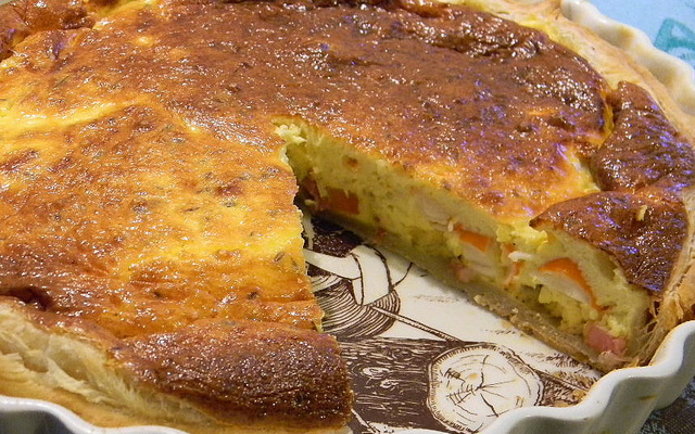 Quiche au surimi et carottes au cumin