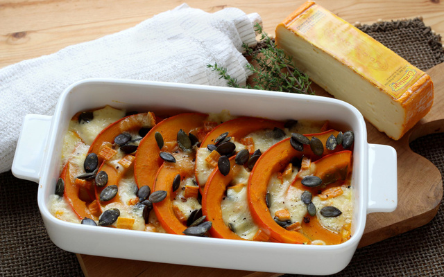 Gratin de potimarron au Lingot d'Or et graines de courge