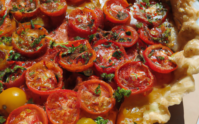 Tarte au colin et tomates