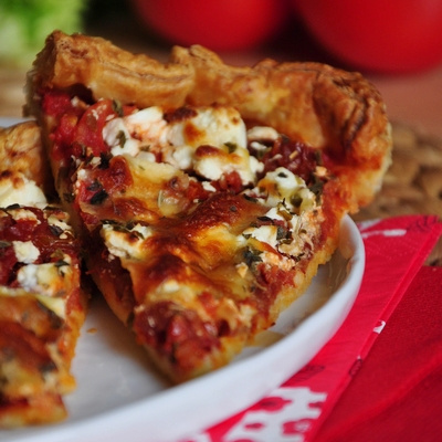 Tarte aux tomates confites et à la feta